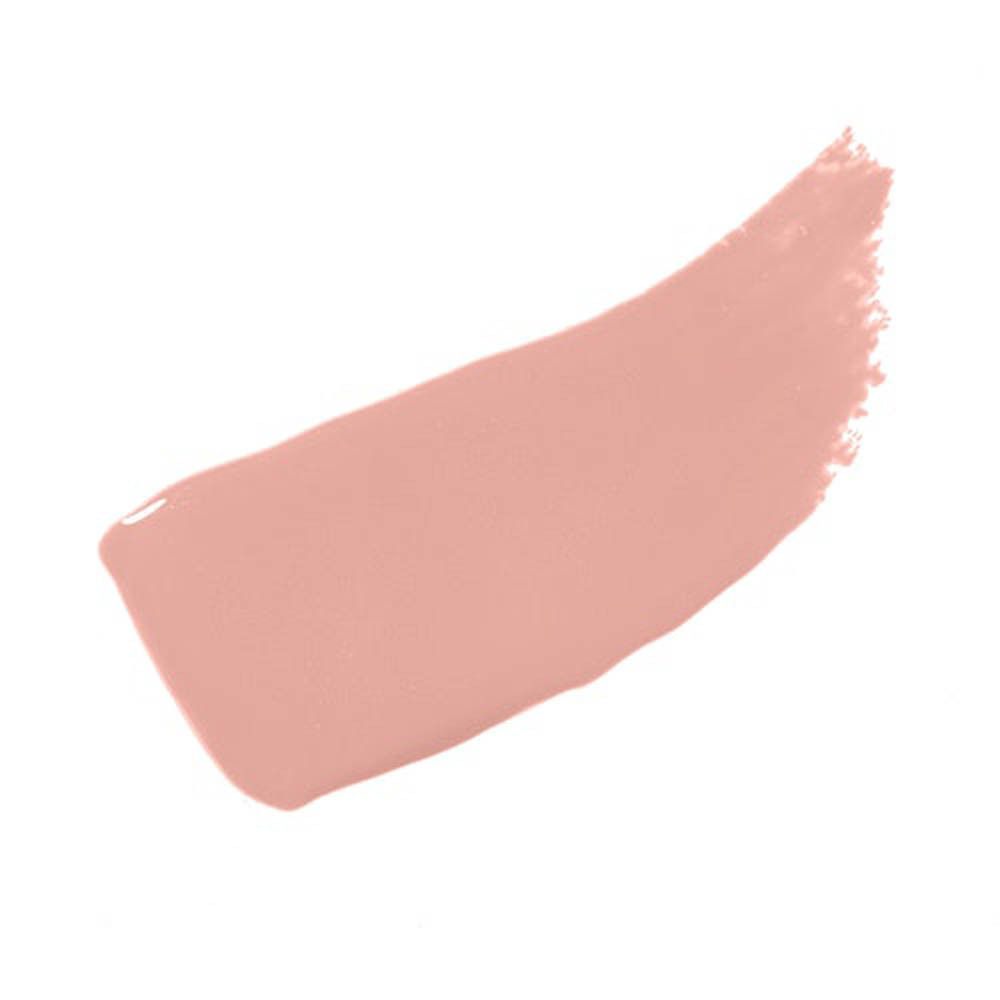 Roze lipolie-uitstrijkje op witte achtergrond. Glanzende textuur.