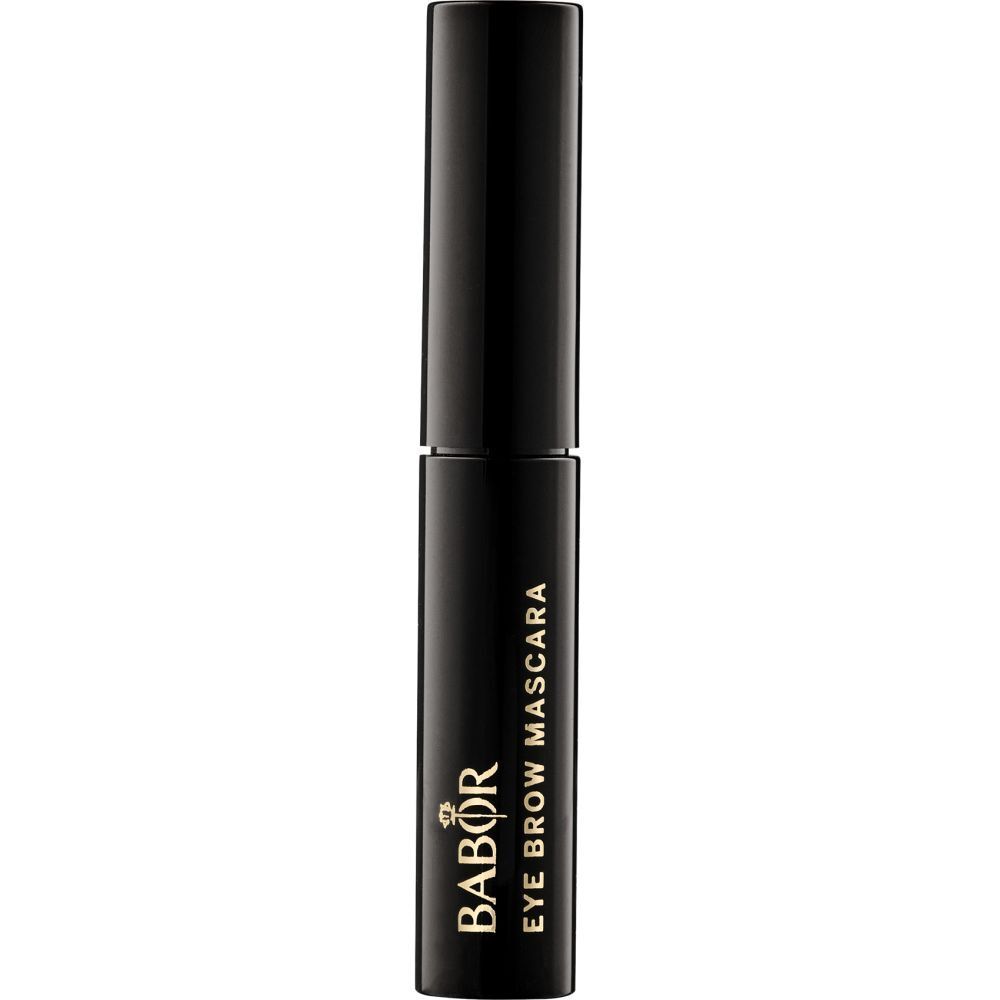 Zwarte mascarahuls met gouden tekst 'BABOR EYE BROW MASCARA'.