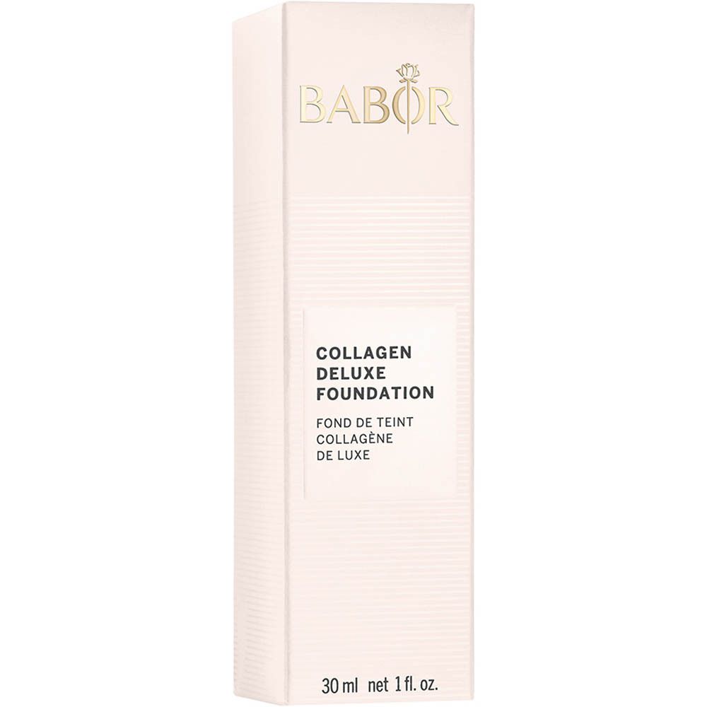 Emballage BABOR Collagen Deluxe Foundation. Boîte avec texte. 30 ml, 1 fl.oz.