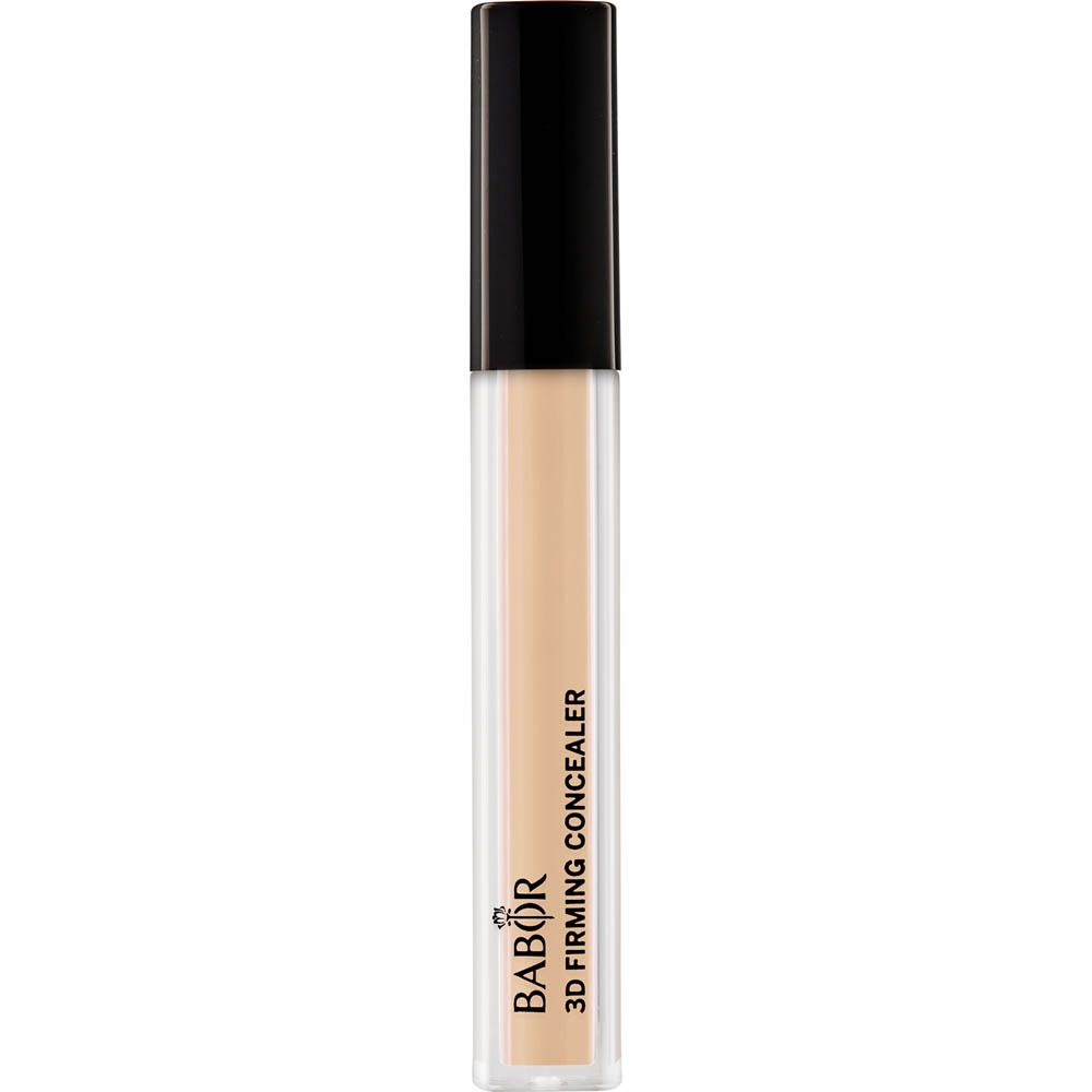 Babor 3D Straffender Concealer 02 Elfenbein. Beige tube met zwarte dop. Product staat.