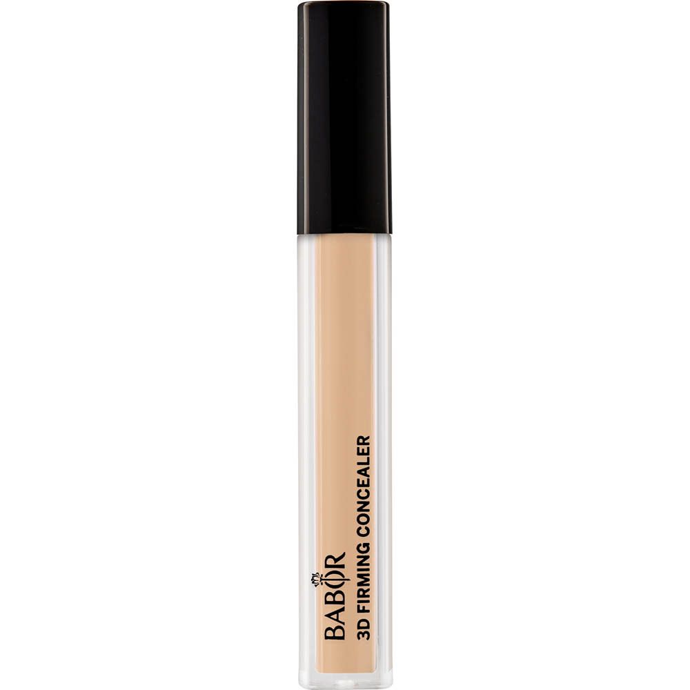 Babor 3D Straffender Concealer. Beige concealer in een transparante houder met zwarte dop.