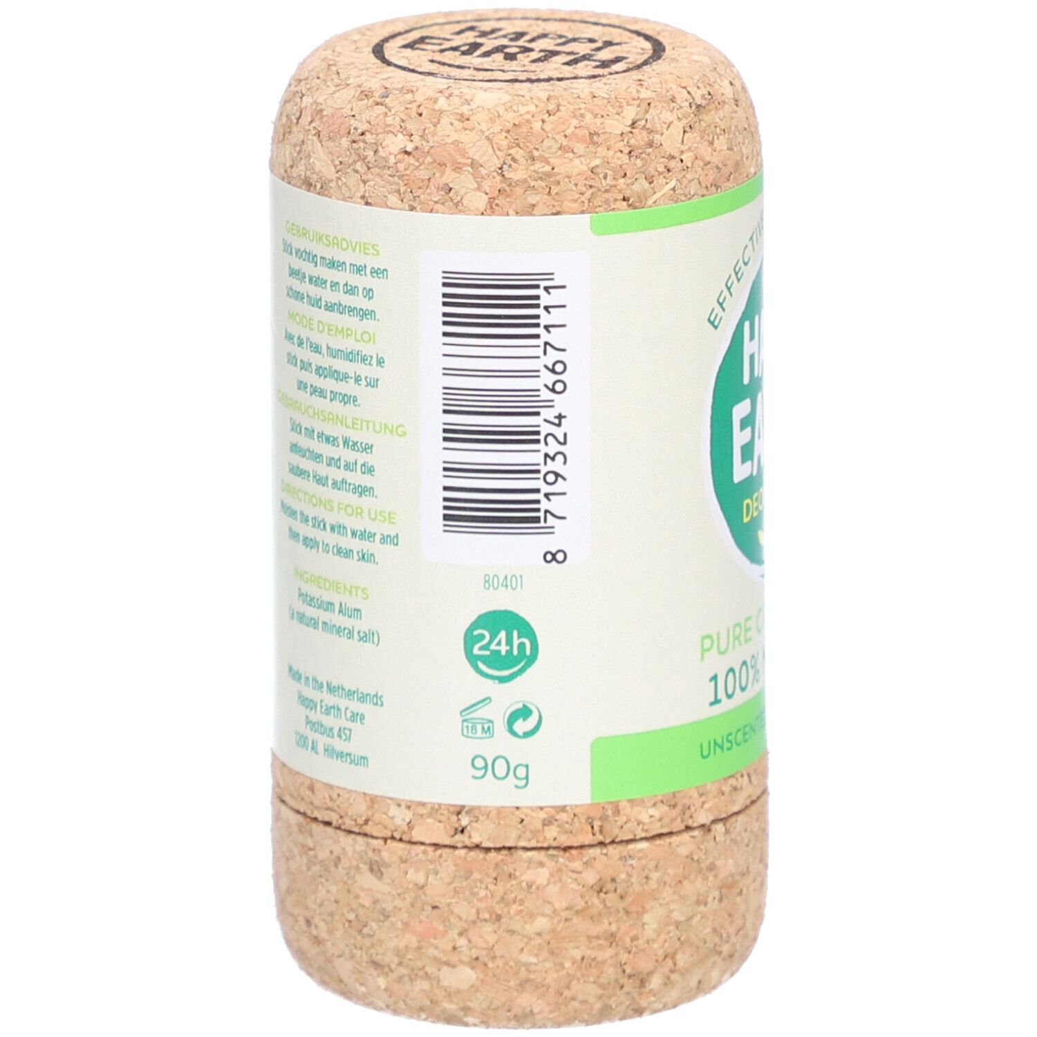 Happy Earth 100% Natuurlijke Geurloze Deodorant Stick Pure Crystal