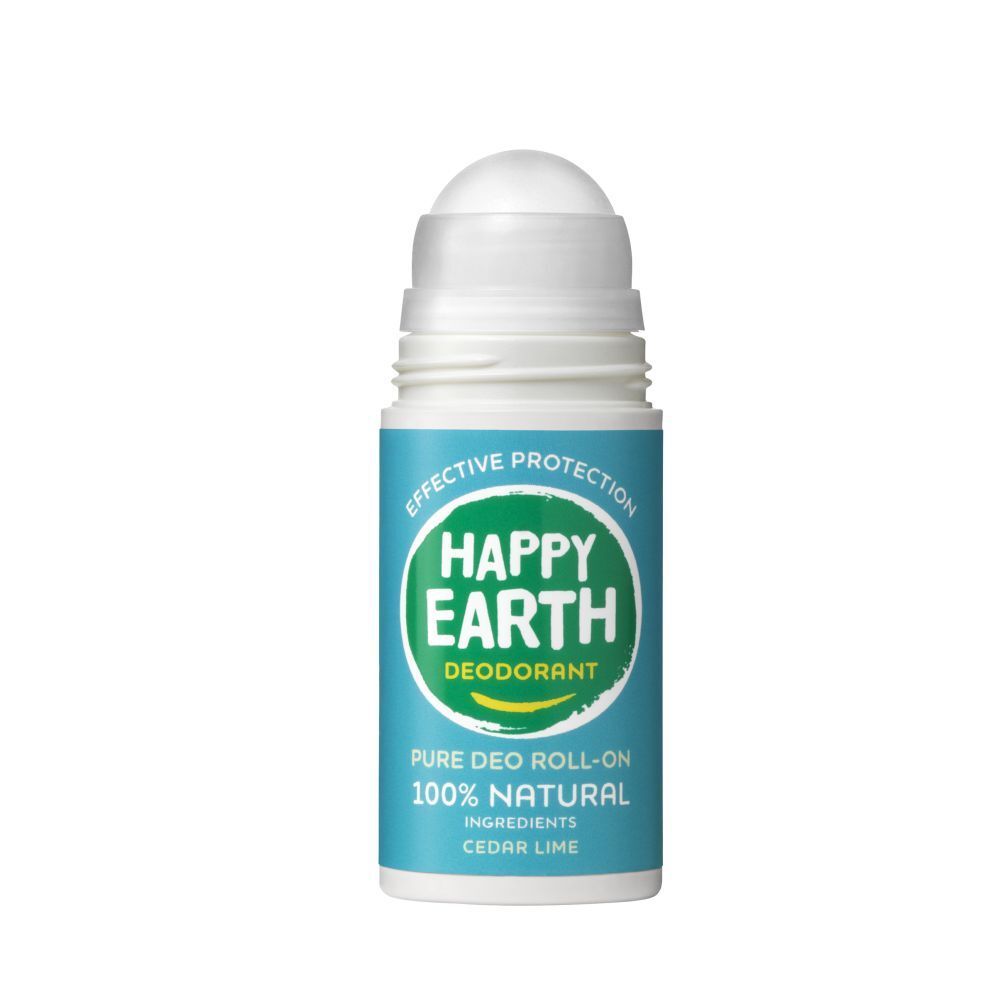 Happy Earth Déodorant Roll-On Naturel 100% Cèdre & Citron Vert