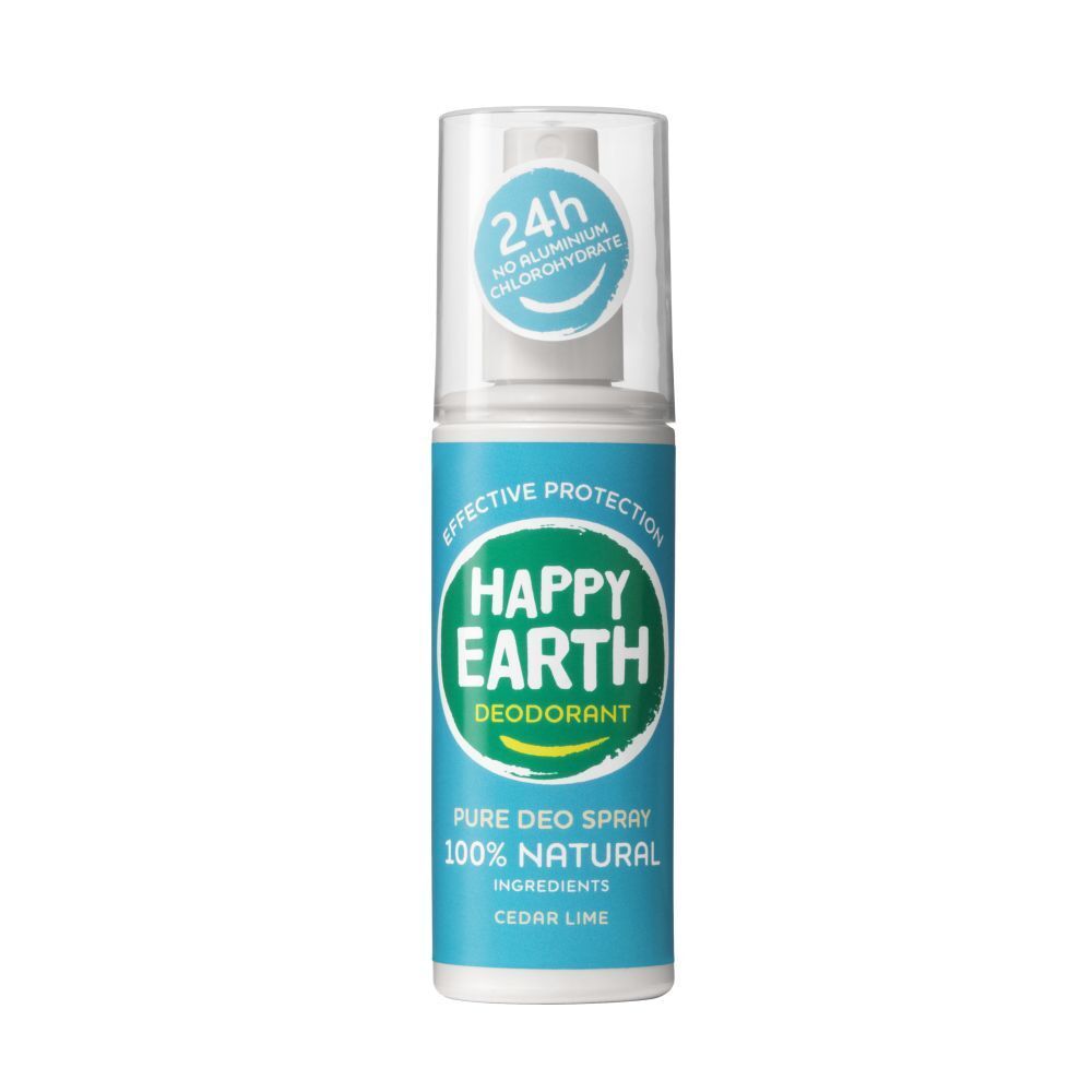 Happy Earth Déodorant Spray Naturel 100% Cèdre & Citron Vert