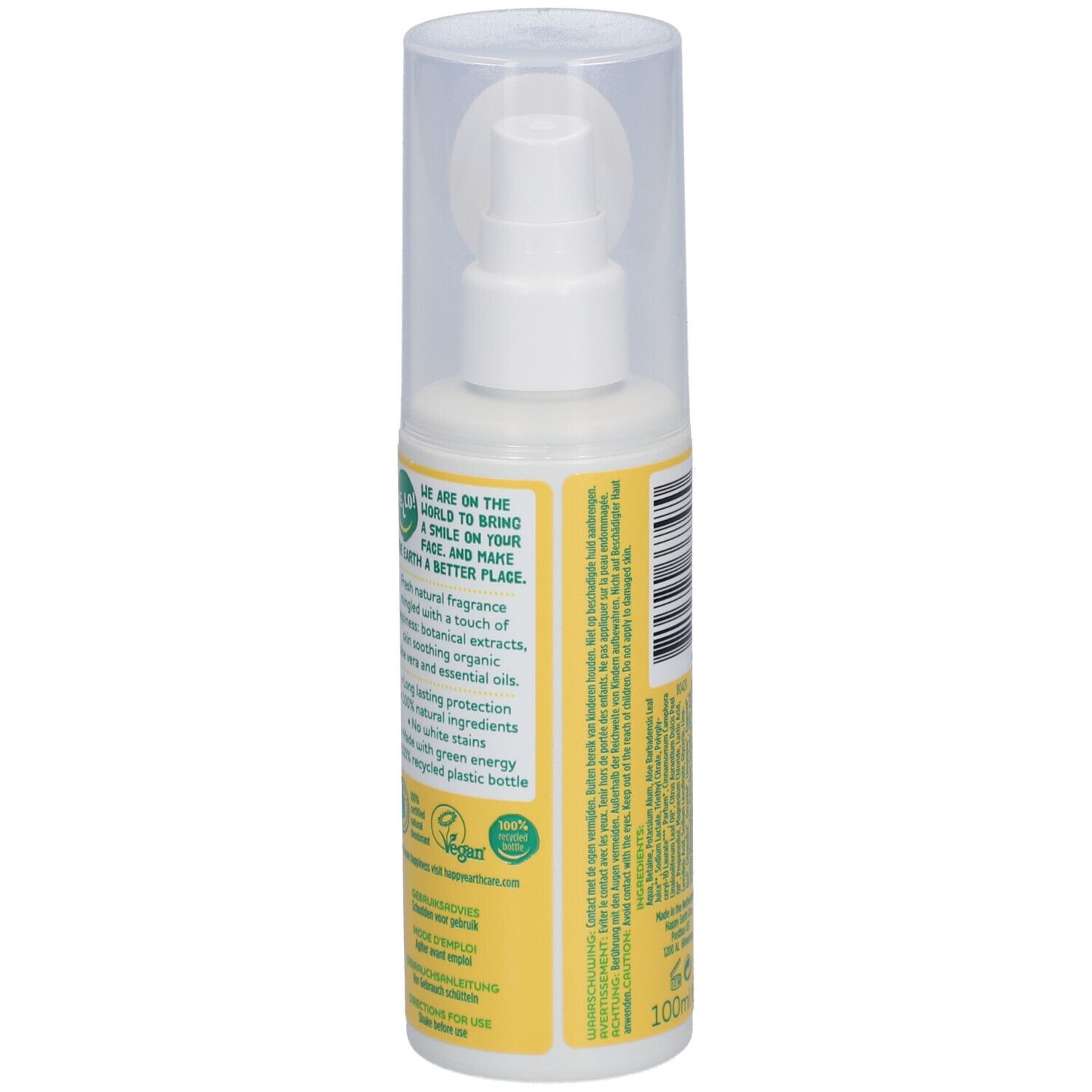 Happy Earth Déodorant Spray Naturel 100% Jasmin & Bois de Hô