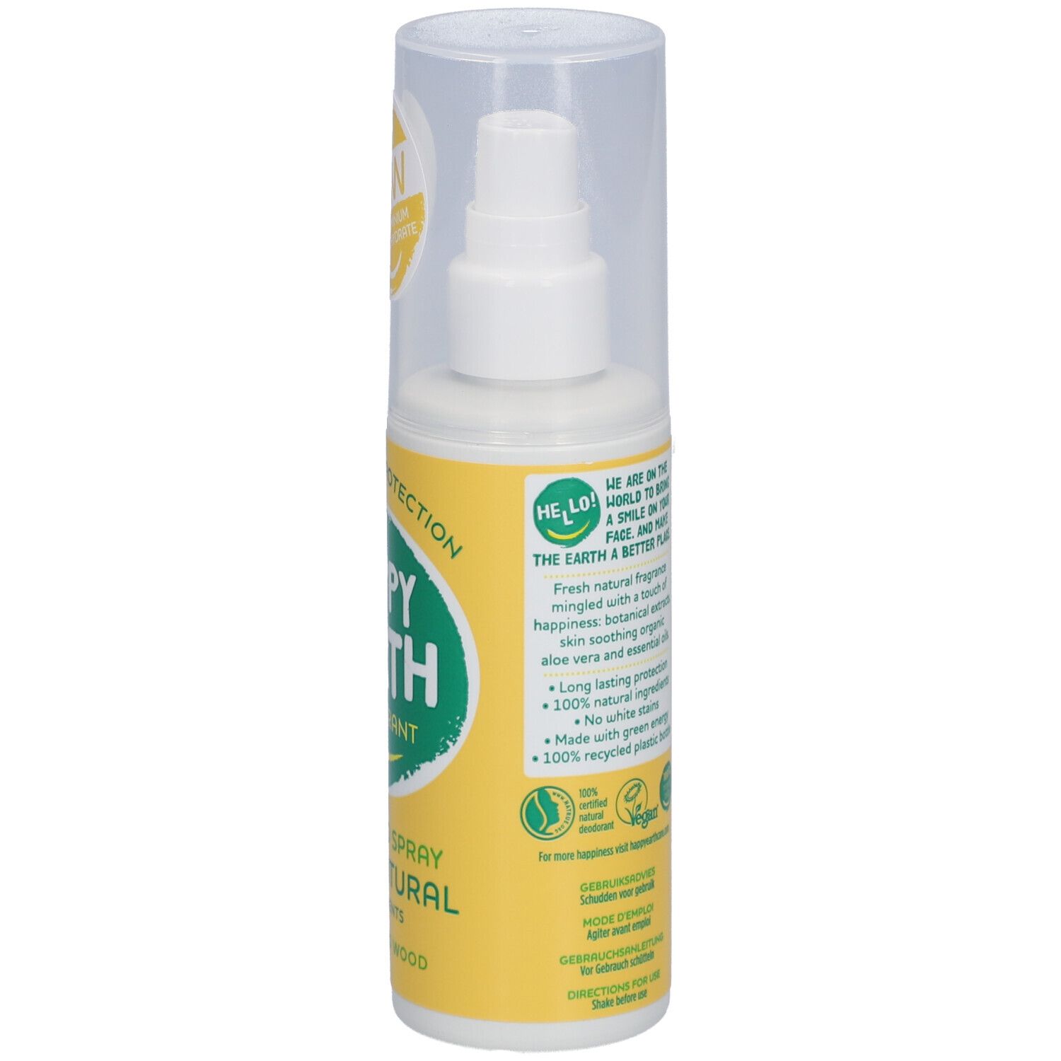 Happy Earth Déodorant Spray Naturel 100% Jasmin & Bois de Hô