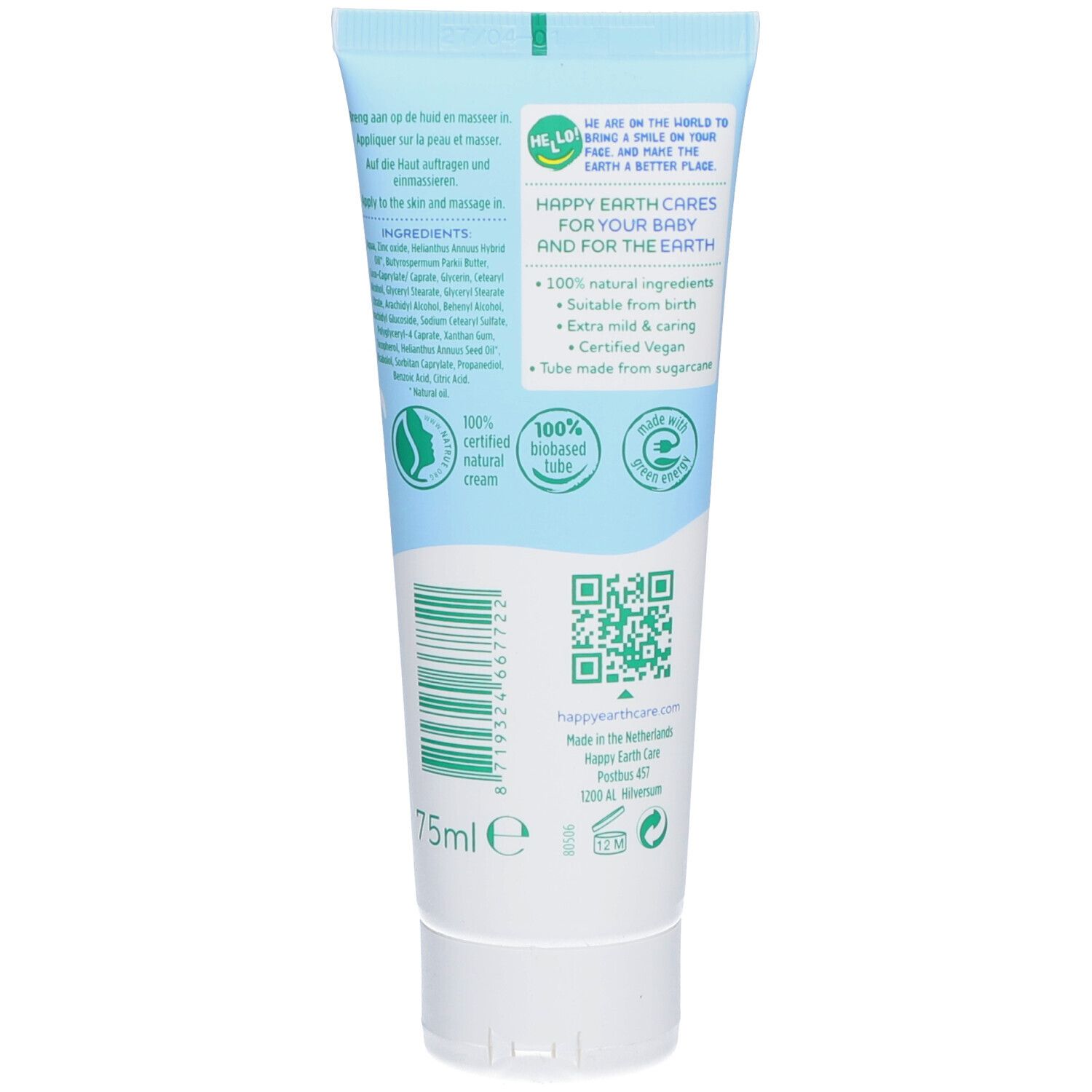 Happy Earth 100% Natuurlijke Billencrème Baby & Kids