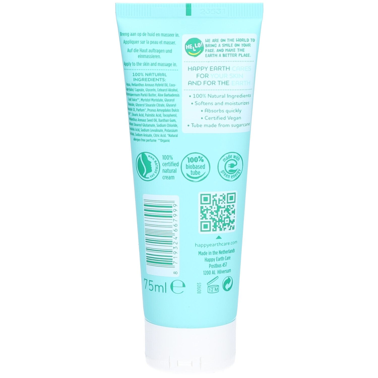 Happy Earth 100% Natuurlijke Handcrème