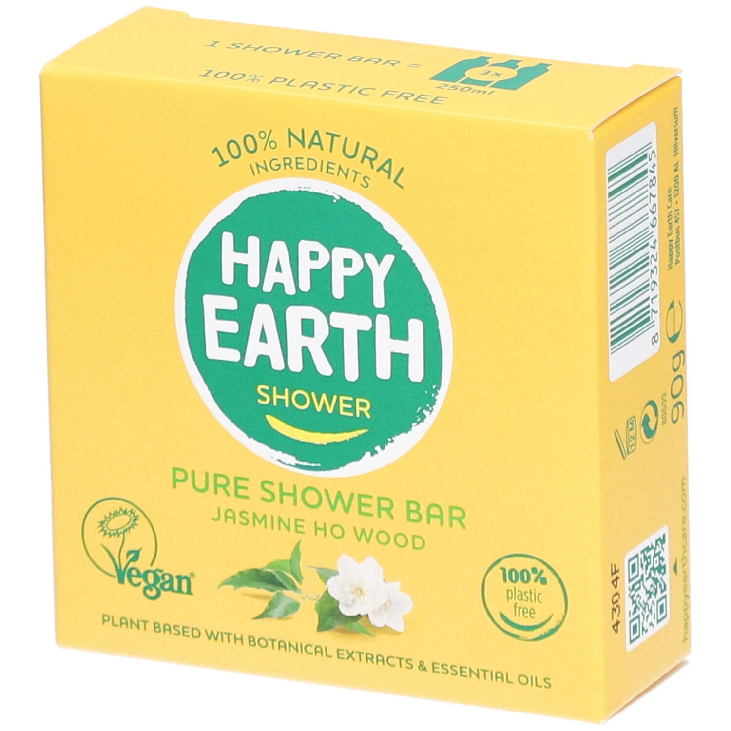 Happy Earth 100% Natuurlijke Shower Bar Jasmine & Ho Wood