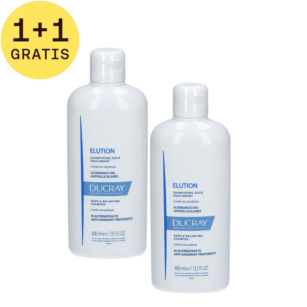 Ducray Elution Zachte Evenwichtsherstellende Shampoo 1+1 GRATIS