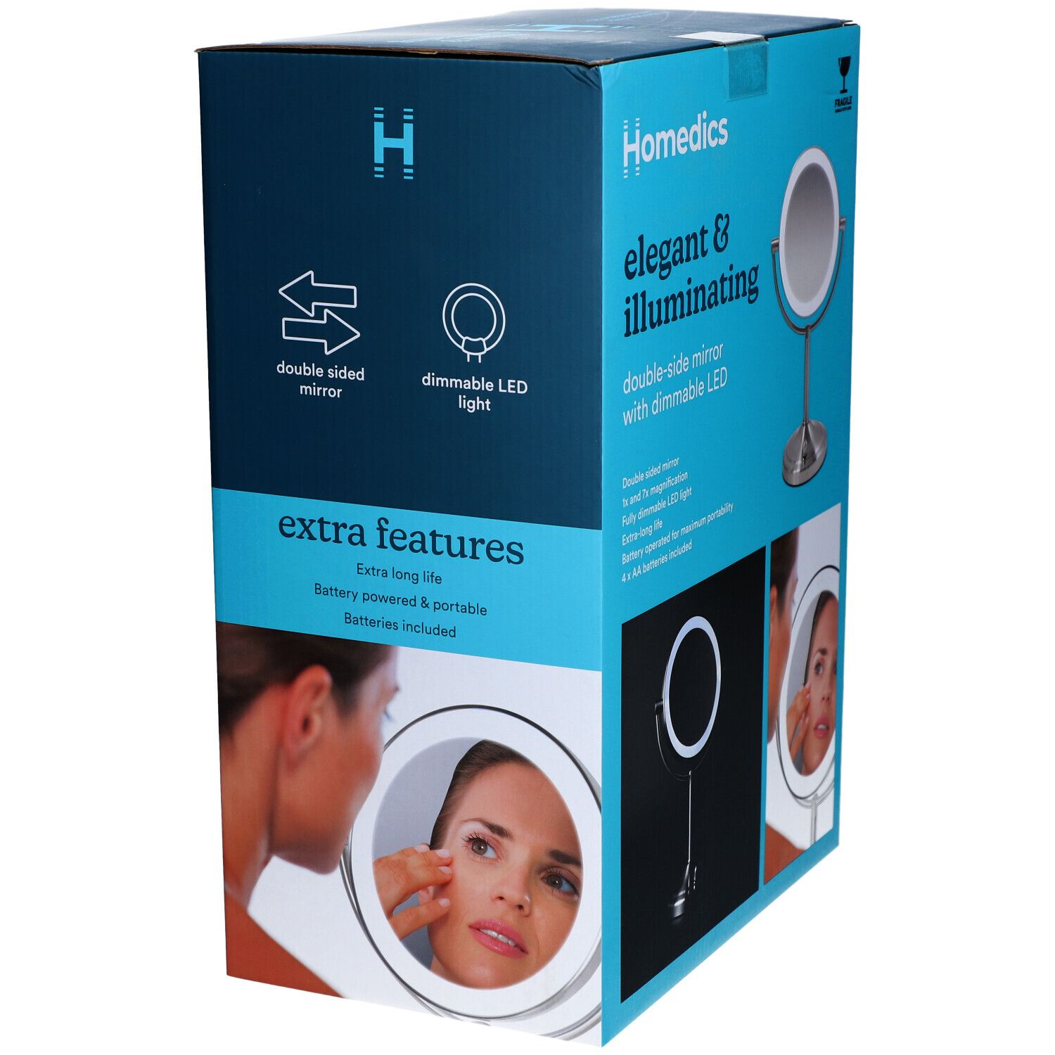 Homedics Ordless Led Compact Deluxe Mirror HM MIR 8160