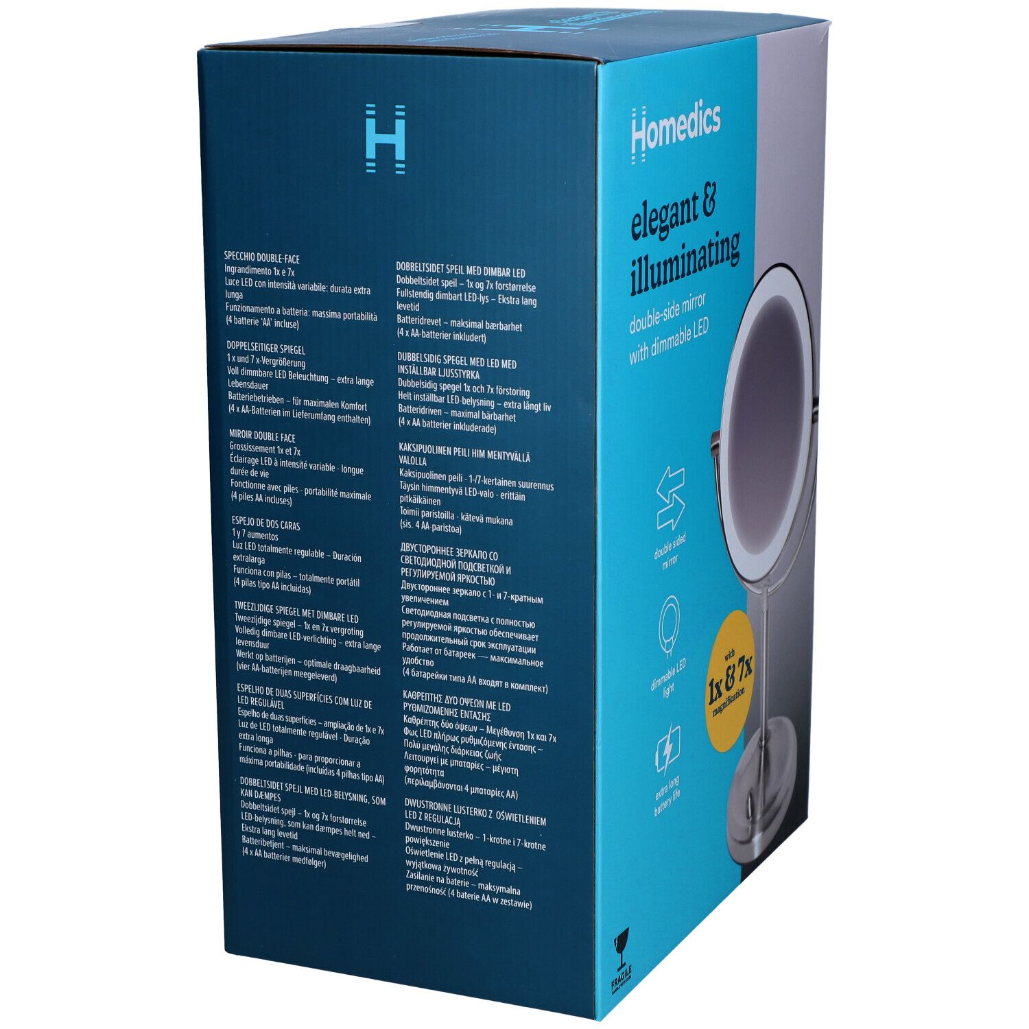 Homedics Ordless Led Compact Deluxe Mirror HM MIR 8160