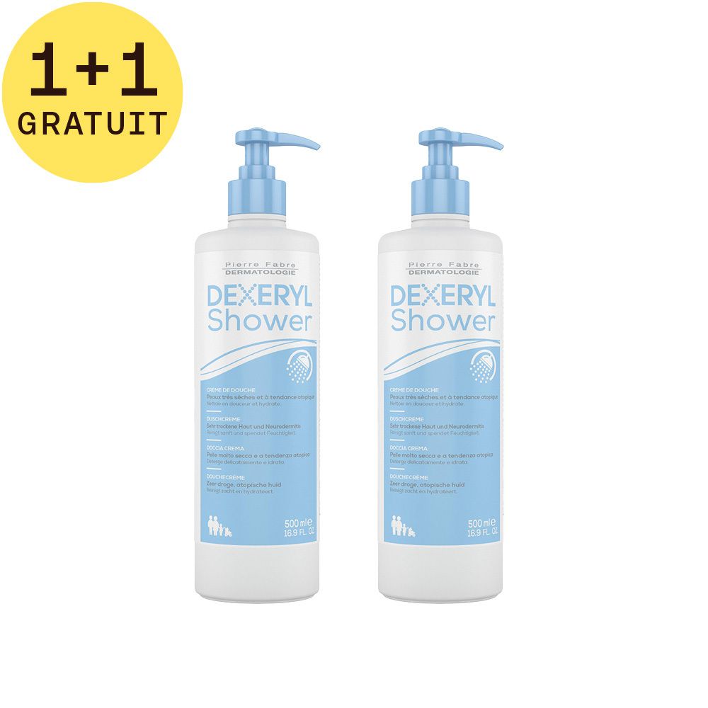 Dexeryl Shower Crème de Douche Peau Sèche et à Tendance Atopique 1+1 GRATUIT