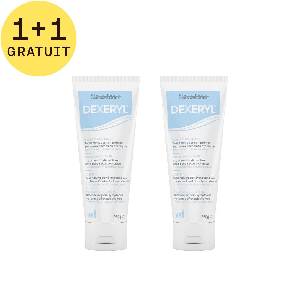 Dexeryl Crème Émolliente | Peau très sèche ou atopique 1+1 GRATUIT