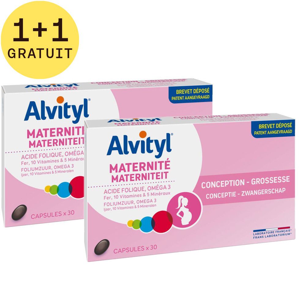 Alvityl® Maternité 1+1 GRATUIT | Folates et Oméga 3 - Conception - Grossesse