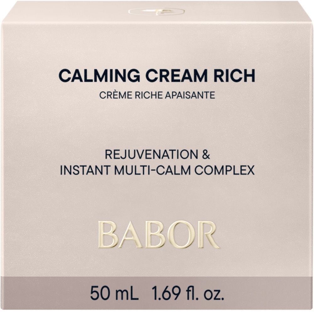 Doos met opschrift Calming Cream Rich, Babor. 50 ml.