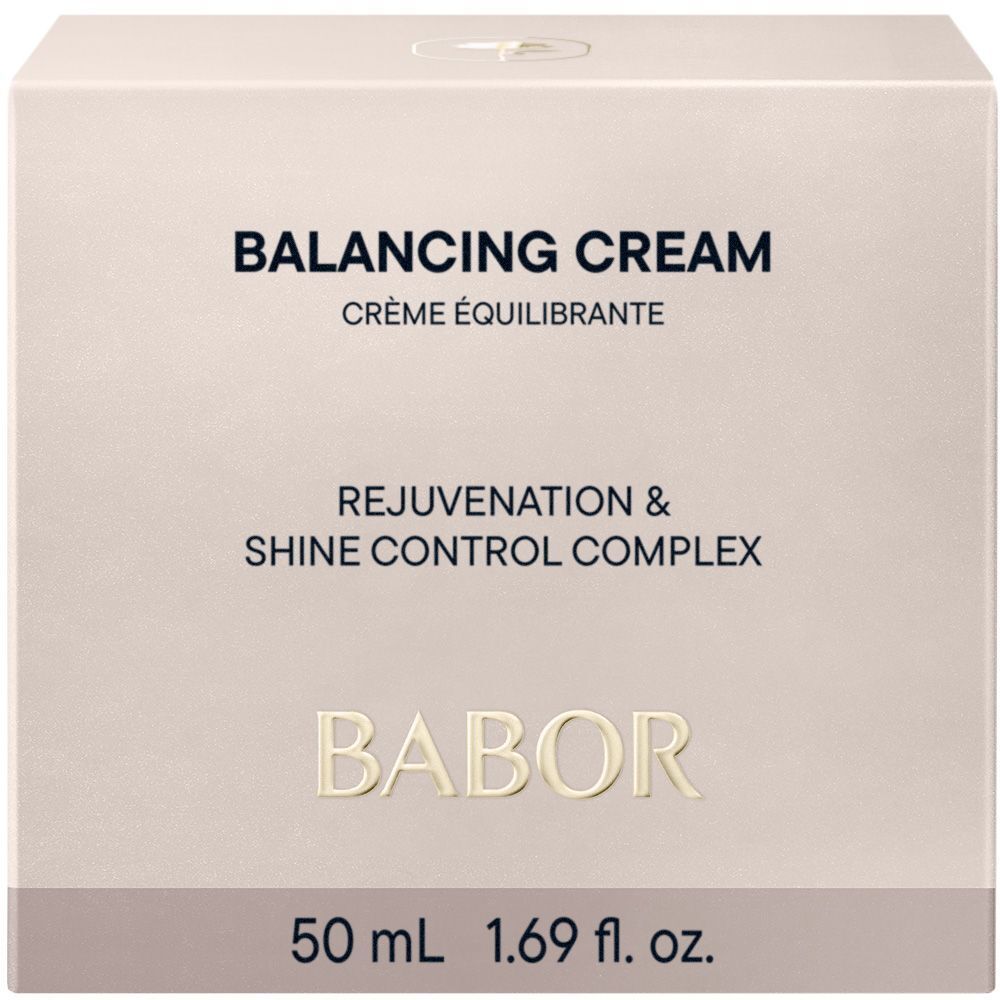 Doos met BALANCING CREAM en BABOR. Op de doos staat 50 ml 1.69 fl. oz.