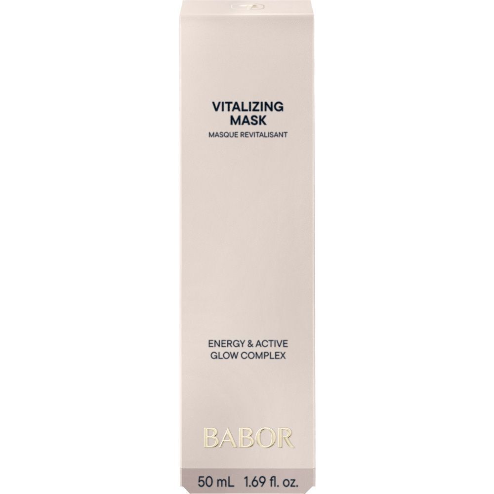 Emballage blanc. Inscription Vitalizing Mask. Inscription Energy & Active Glow Complex. 50 ml.