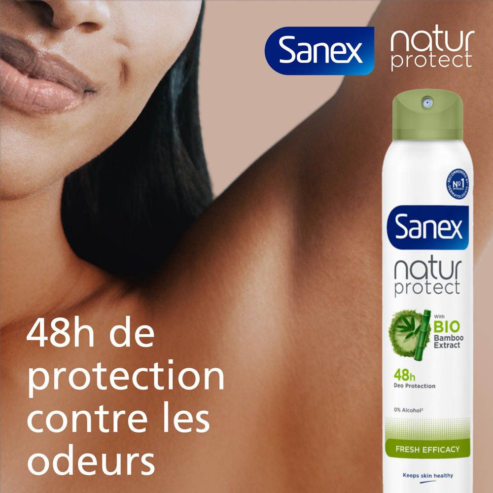 Sanex Natur Protect | Déodorant à l'Extrait de Bambou | Fresh Efficacy 24H