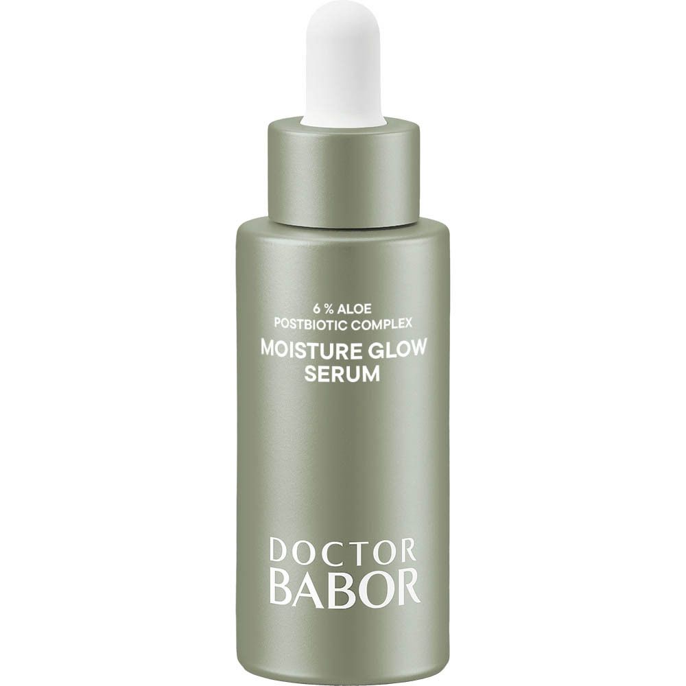 Serumfles met pipet. Opschrift: Moisture Glow Serum, Doctor Babor.