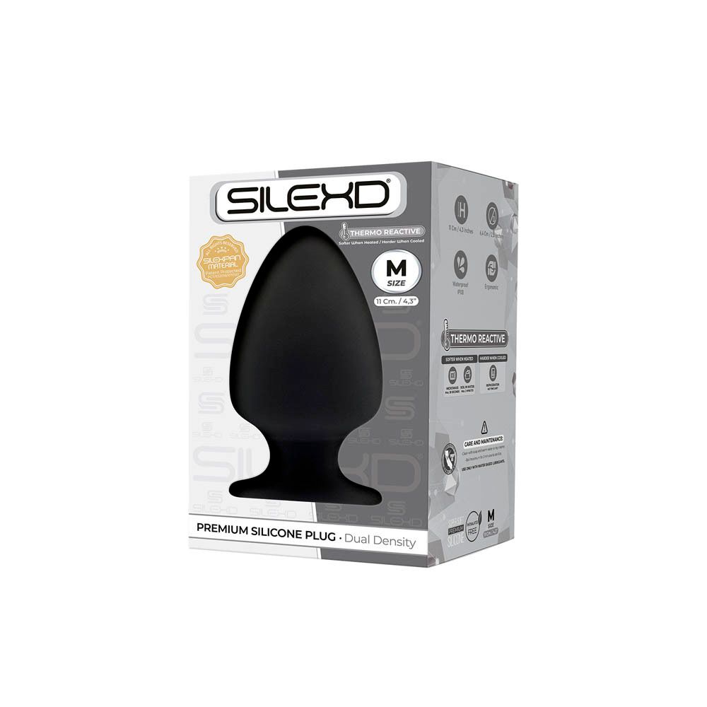 SilexD Plug Premium en Silicone Noir Medium Modèle 1 (11 x 6,2 cm)