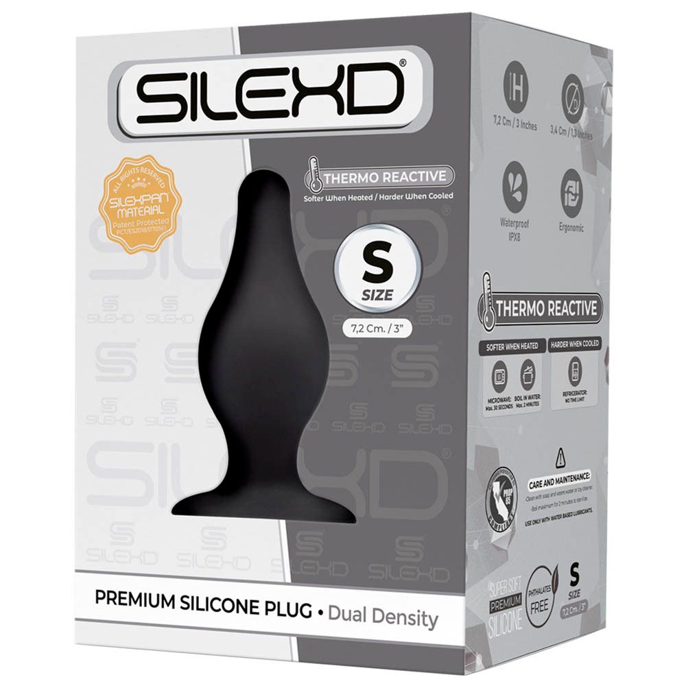SilexD Premium Siliconen Stekker Zwart Small Model 2 (7,2x3,4 cm)
