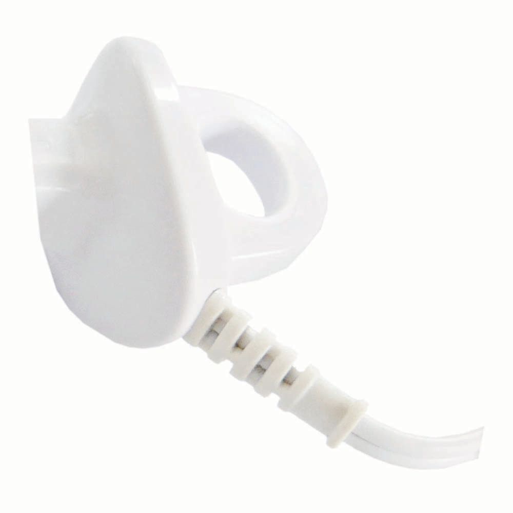 Witte stekker met kabel. Voor aansluiting op een stroombron.