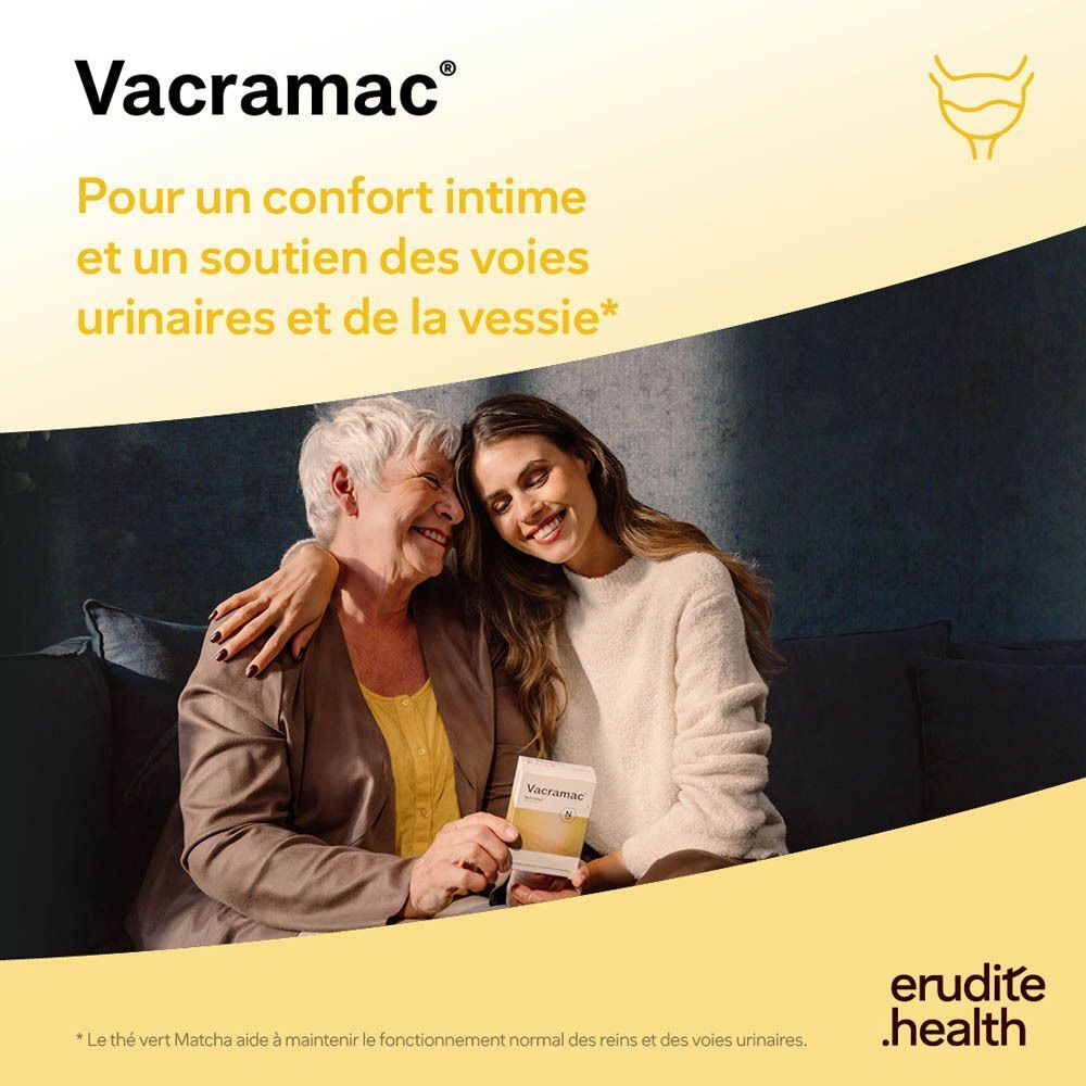 Deux boîtes de Nutriphyt Vacramac Duo, une femme tient une boîte.