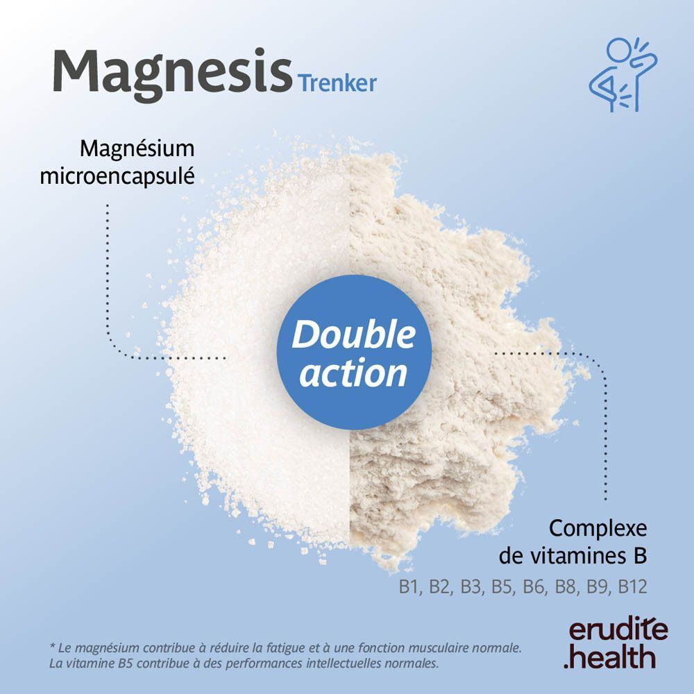 Poudre Magnesis Trenker avec vitamines B et magnésium microencapsulé.