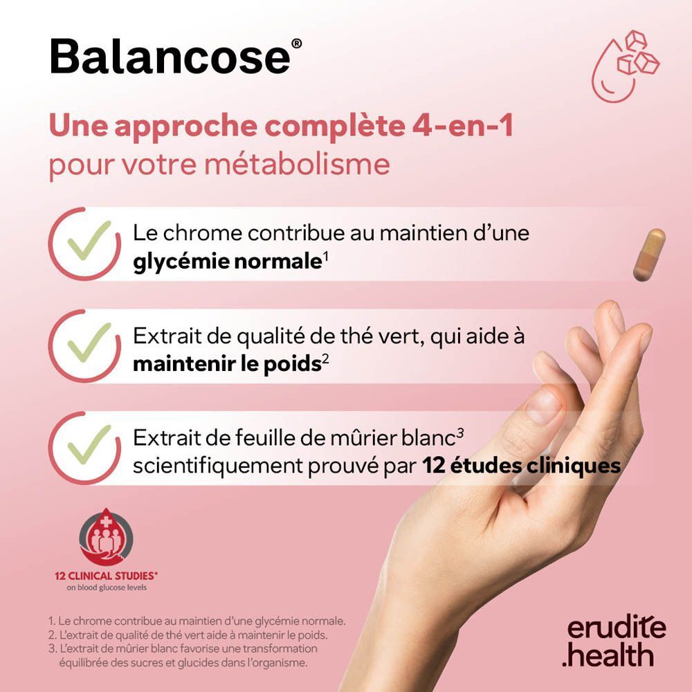 Balancecose : approche 4-en-1 pour le métabolisme, extrait de feuille de mûrier blanc.