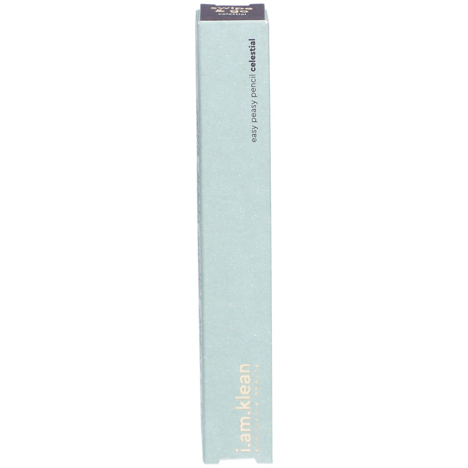 Verpakking i.am.klean Eye Pencil Easy Peasy Celestial. Lichtgroene doos met productnaam en logo.