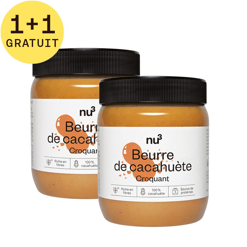 nu3 Beurre de cacahuète crunchy 1+1 GRATUIT