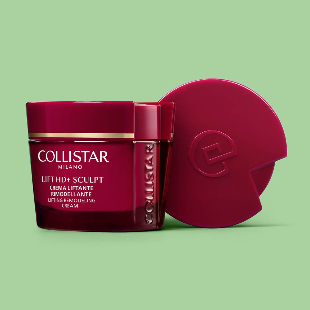 Rode pot met Collistar Lifting Remodeling Cream, 50ml, met deksel.