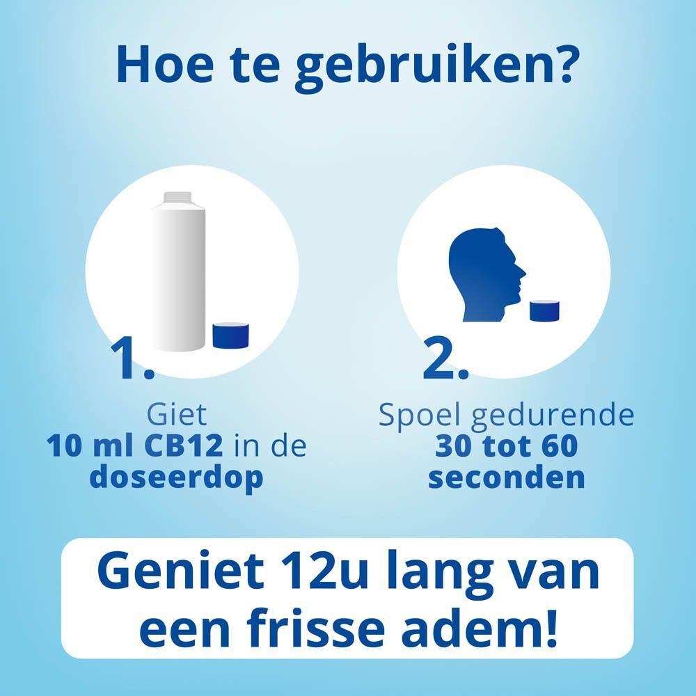 Vrouw lacht. Blauwe achtergrond. Tekst: Effet blanchissant en 2 weken.