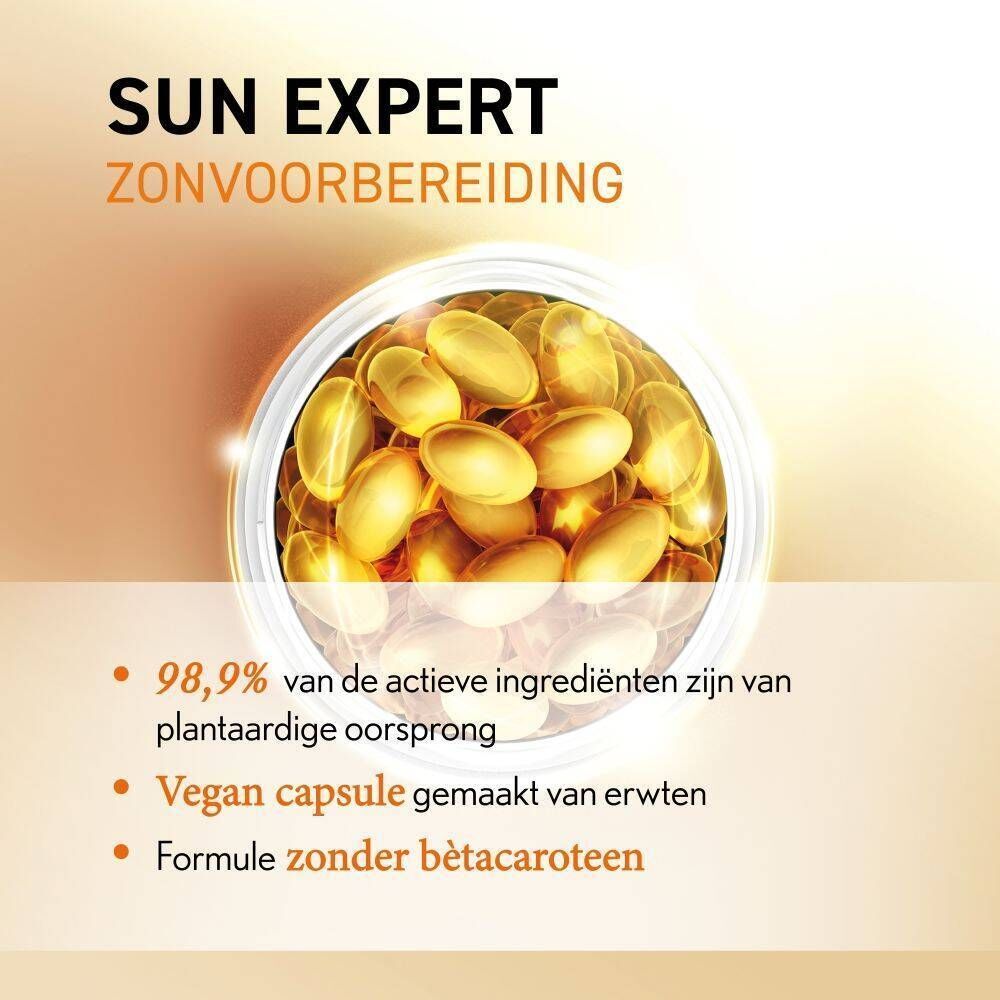 Cirkelvormige weergave van ingrediënten. Tekst: Druivendraf, Lycopeen, Luteïne, Selenium, Vitamine E, Koper.