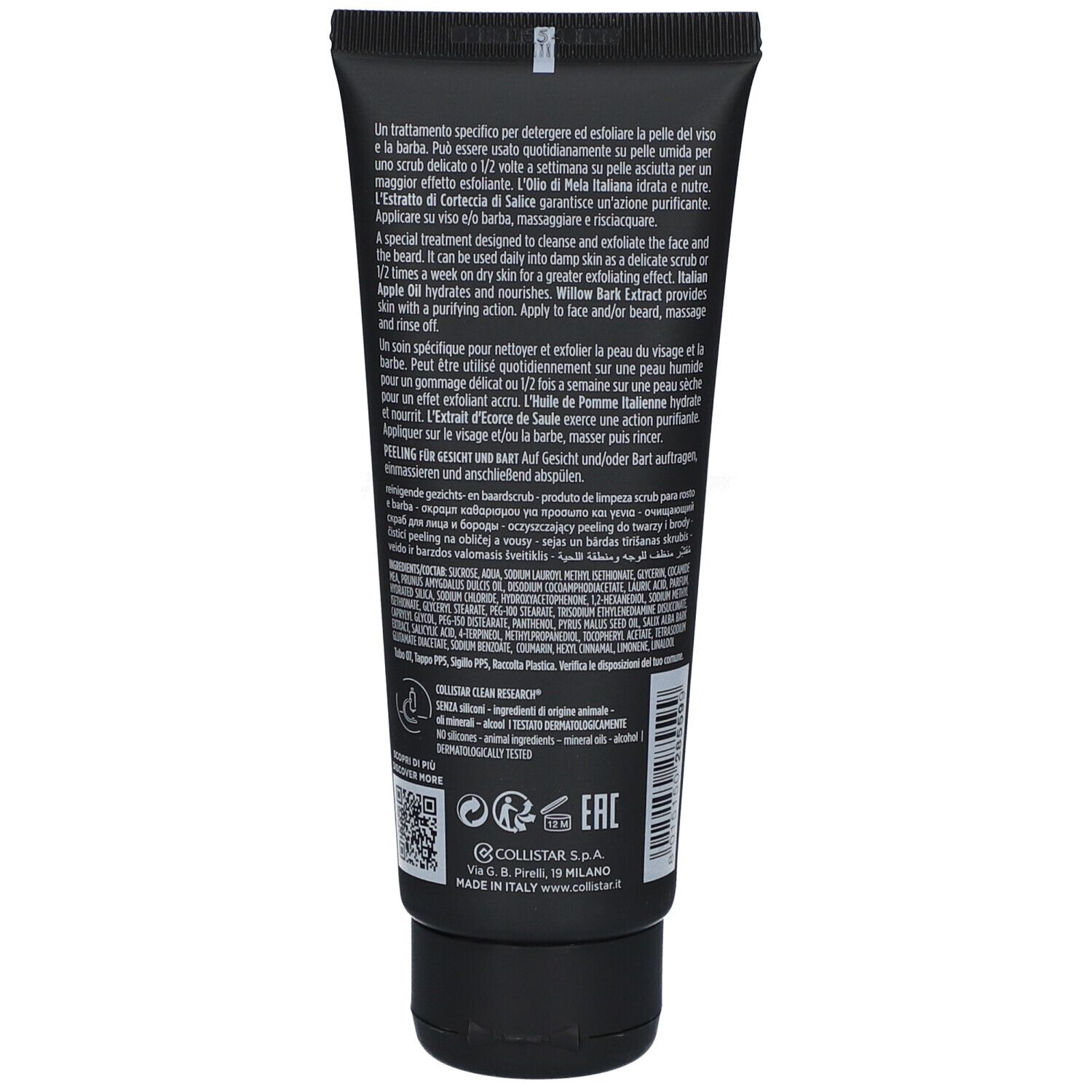 Collistar Men Cleansing Scrub Face and Beard