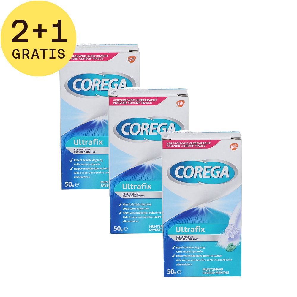 Corega Ultrafix Kleefpoeder Munt 1+1 GRATIS