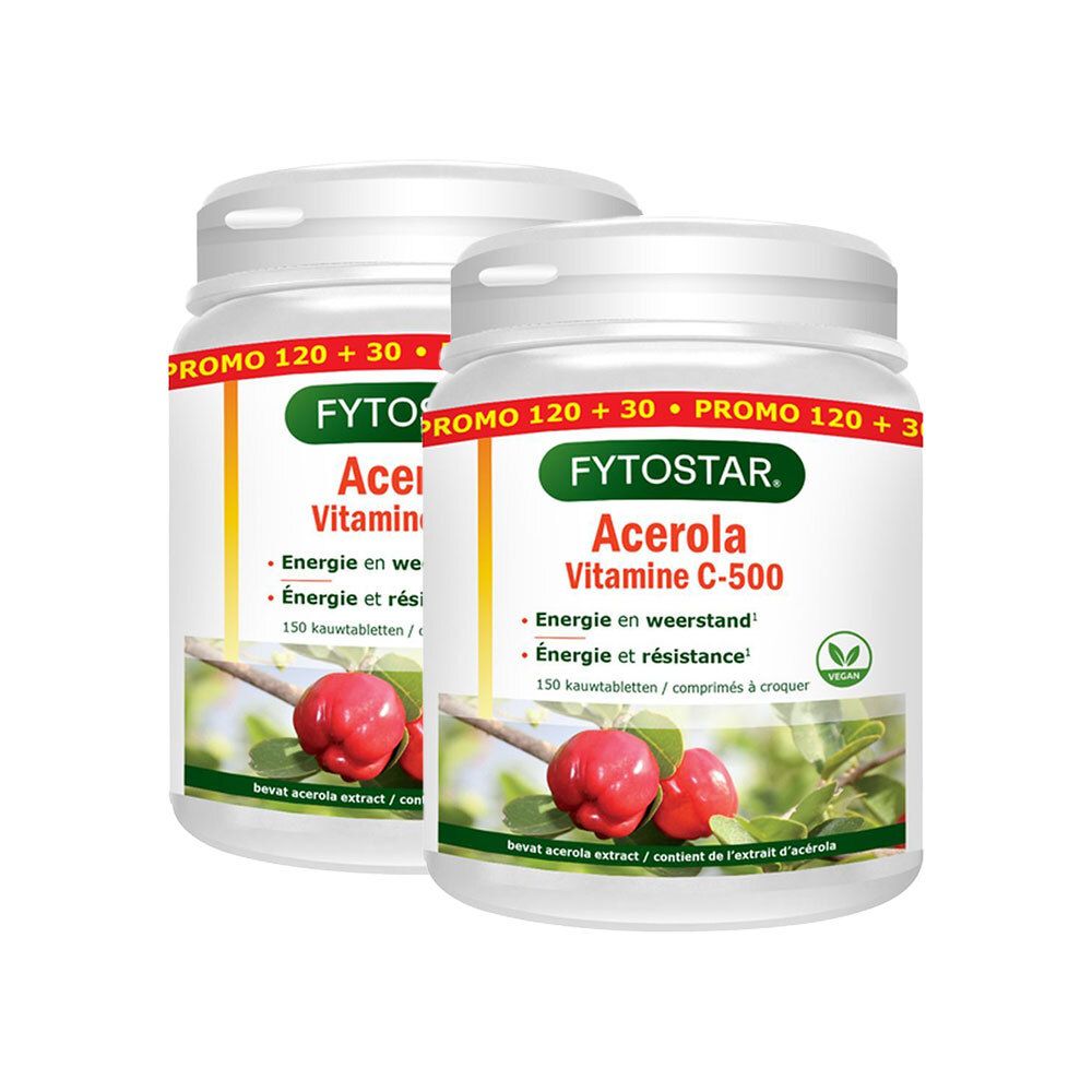 Fytostar Acerola C 500 + 30 Kauwtabletten GRATIS