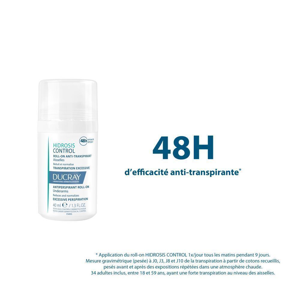 Roll-on. Texte : Efficacité 48h. Nom du produit non visible.