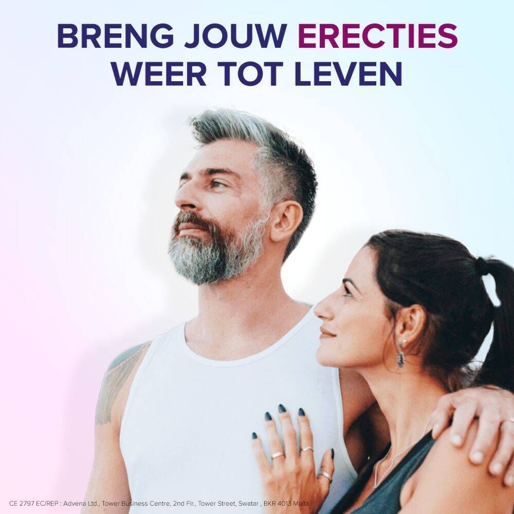 Eroxon® Stimgel tube en tekst. Toont voordelen van de gel: gemakkelijk te gebruiken, veiligheidsprofiel.