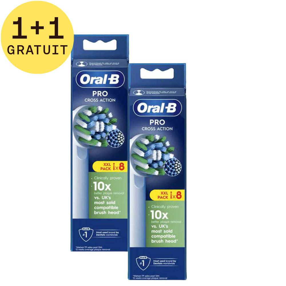 OralB Refill Eb50 Xf Cross Action 8Ct 1+1 GRATUIT