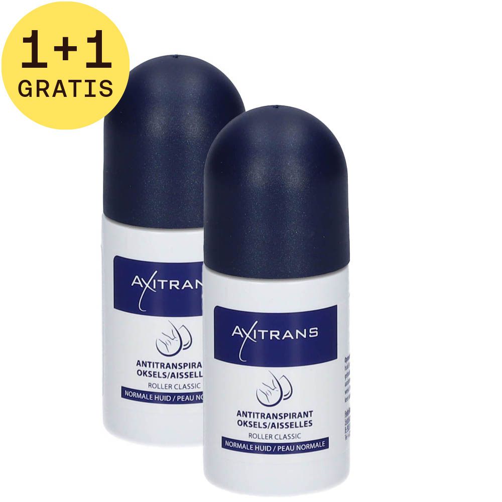 Axitrans Anti-Transpirant Roller Oksels Normale Huid 1+1 GRATIS