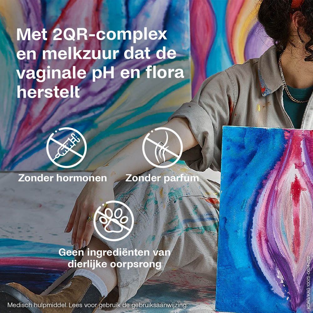 Multi-Gyn ActiGel 2IN1 tube. Opschrift: Bacteriële Vaginose. Met handdoeken.