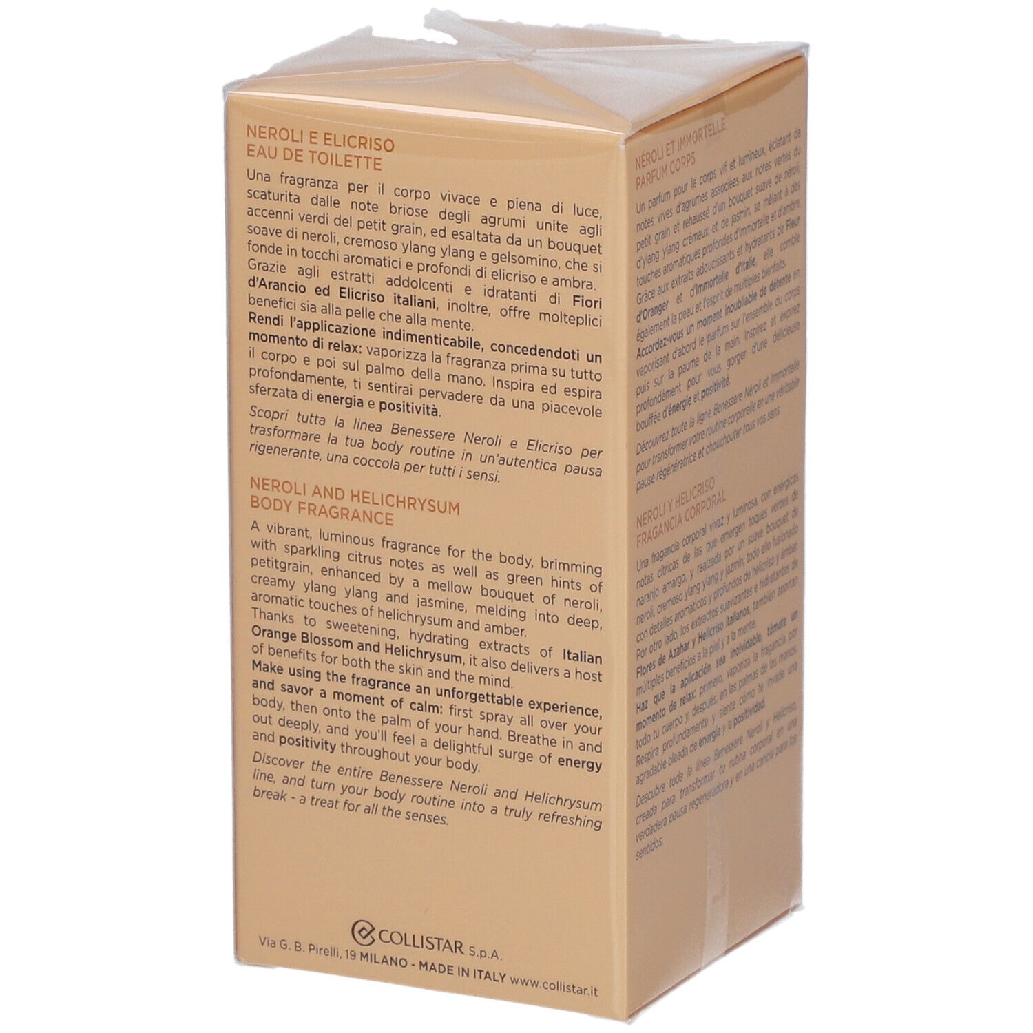 Collistar Body Fragrance Neroli and Helichrysum