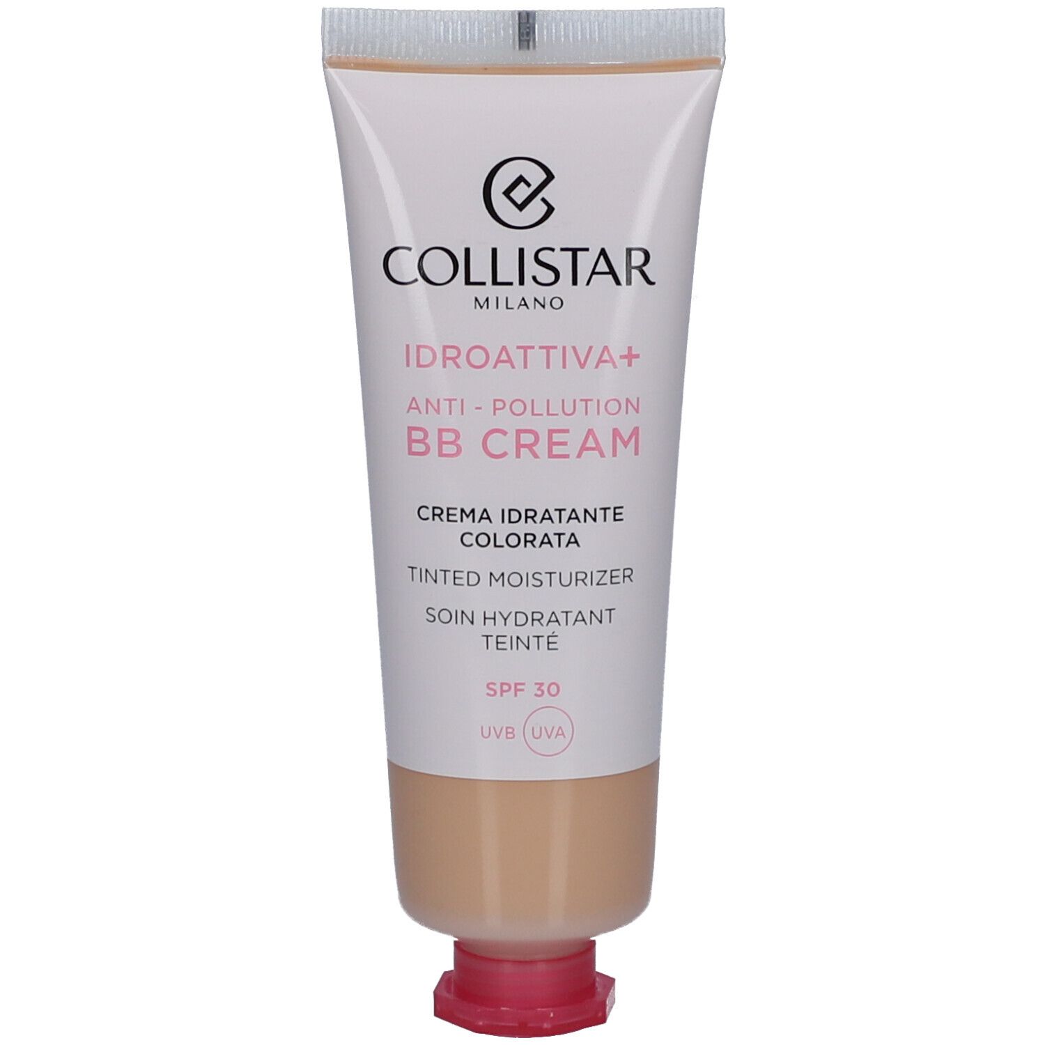 Crèmetube met Collistar, IDROATTIVA+, Anti-Pollution BB Cream. Tint Medium, SPF 30.