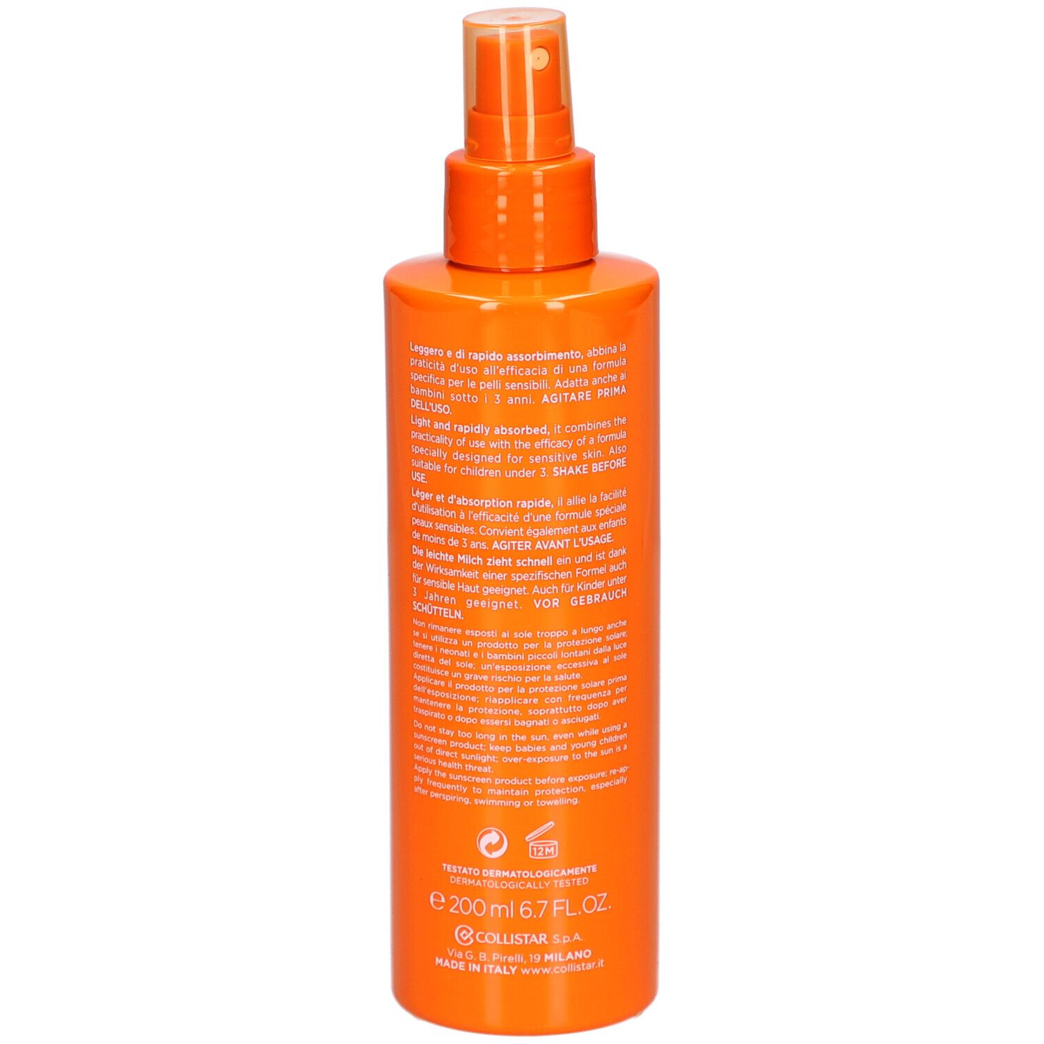 Collistar Active Protection Milk Spray Ultra-Rapid Application SPF 30