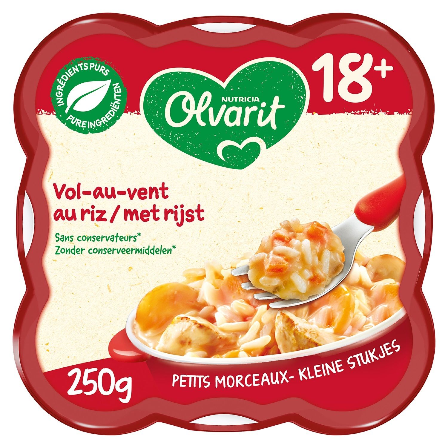 Olvarit | Assiette Repas| Bébé Dès 18 Mois | Vol au Vent au Riz