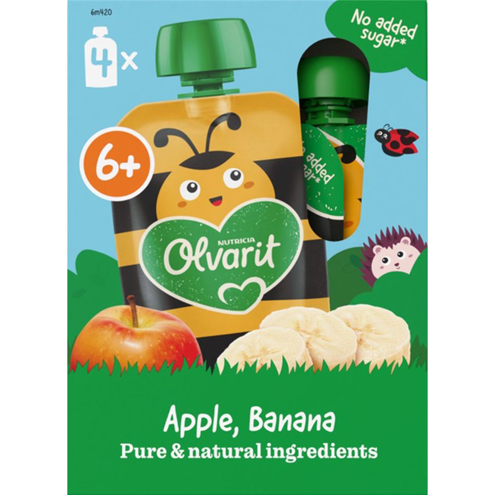 Olvarit | Gourde Fruits | Bébé Dès 6 Mois| Pomme Banane