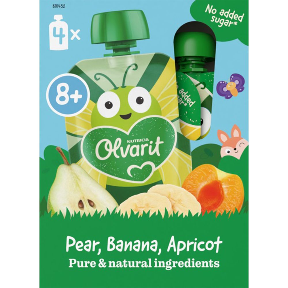 Olvarit | Gourde Fruits | Bébé Dès 8 Mois | Abricot Poire Banane