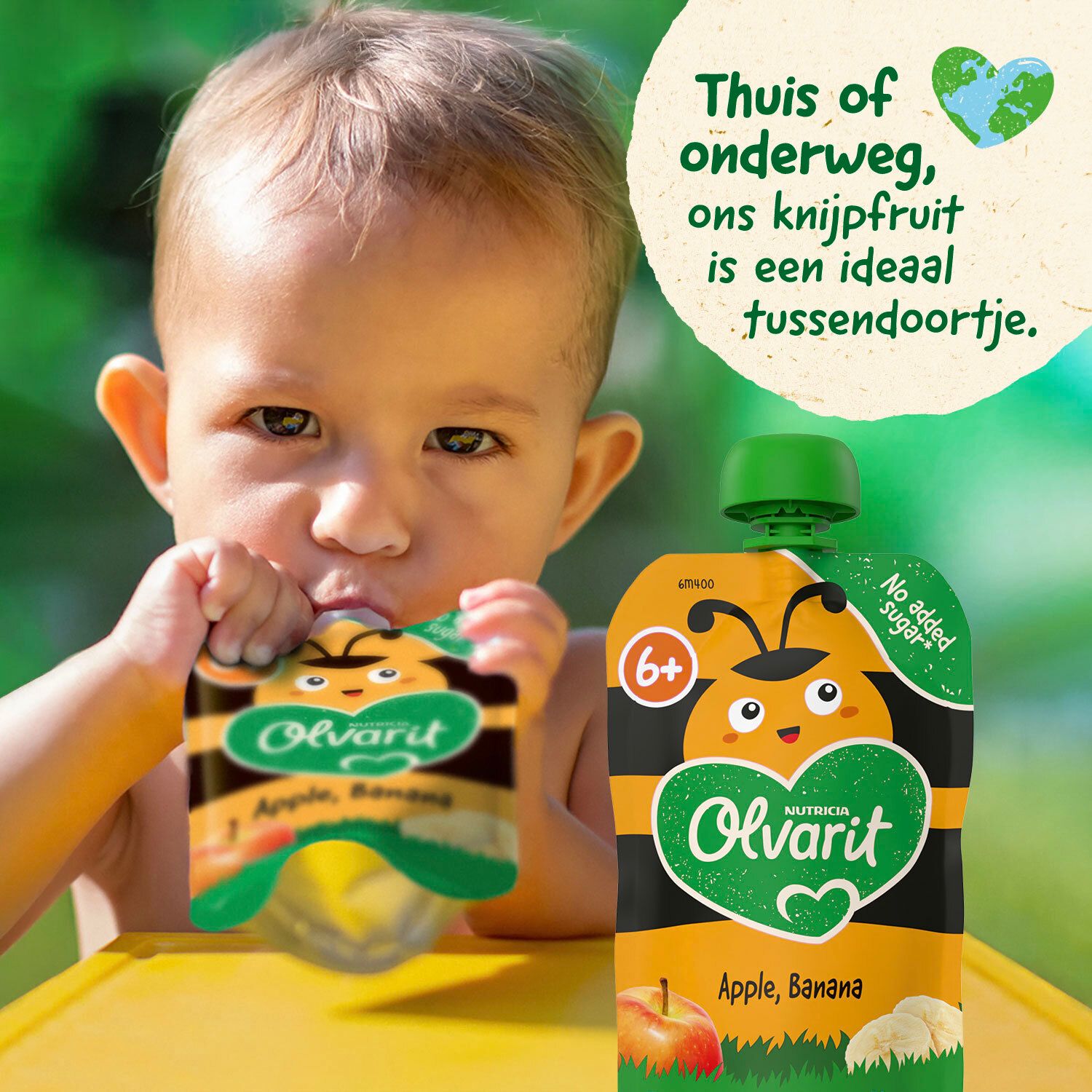 Olvarit Knijpzakje 12m+ Aardbei, Banaan, Kiwi